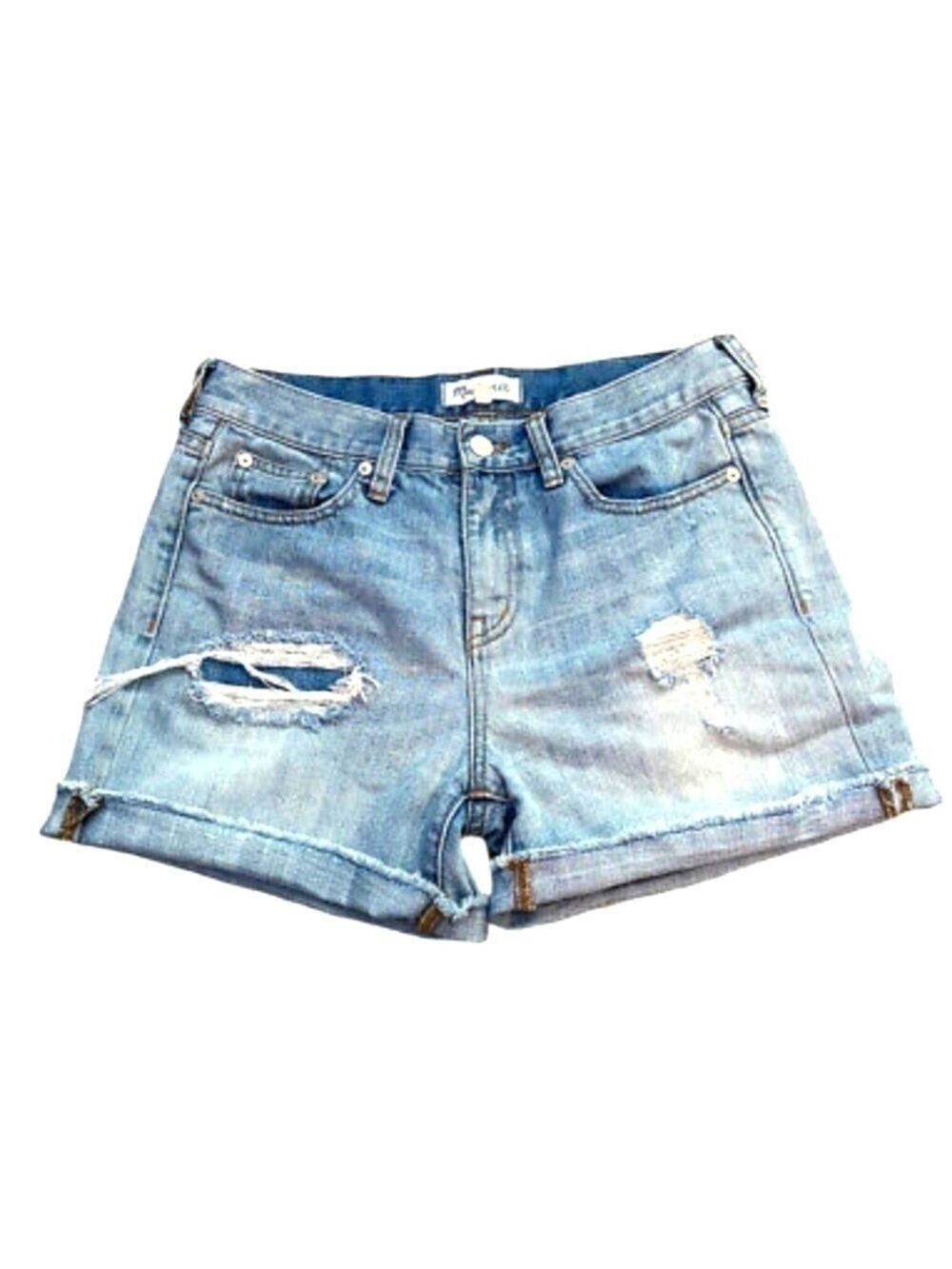 Madewell Boyfriend Shorts Rip and Repair Denim Size 26